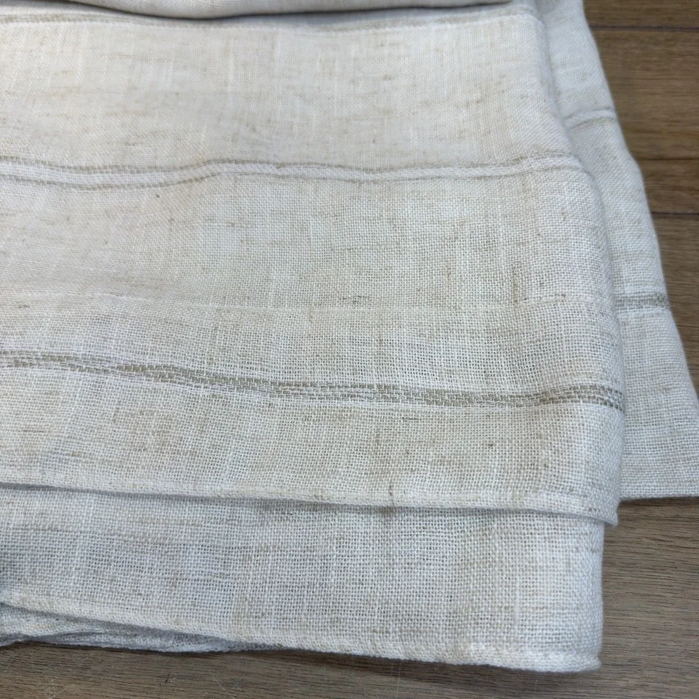 Ralph Lauren Window Curtains 2 Panels 54x96 Back Tab/Rod Linen Carlin Natural